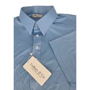 NWT Collars and Co Dress The Original Dress Collar Polo Blue Large